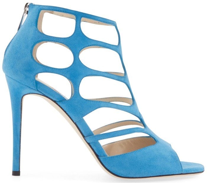 Jimmy Choo Ren blue suede cutout suede sandals