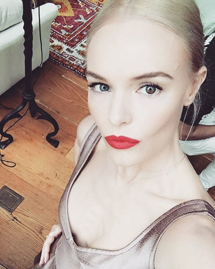 Kate Bosworth takes a selfie before the event to show off her smooth, glowing skin