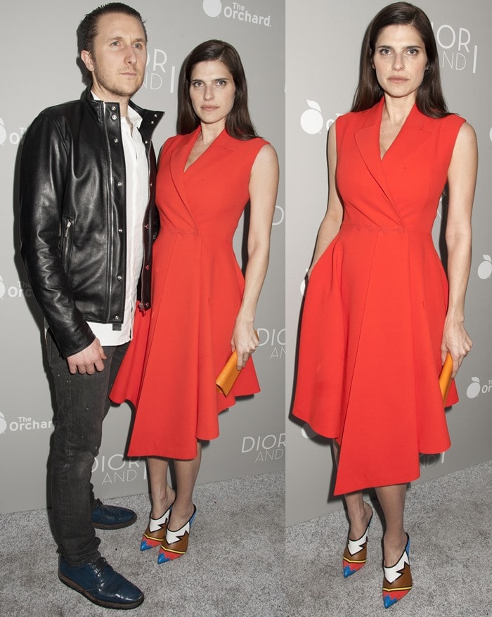 Lake Bell and her husband Scott Campbell attend the premiere of 'Dior And I' at The Paris Theater in New York City