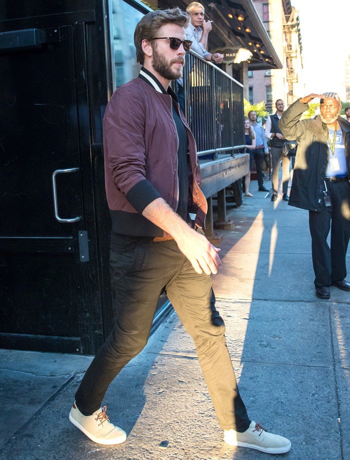 Miley Cyrus and Liam Hemsworth leaving Soho House in New York City where they spent a romantic evening together on June 15, 2016