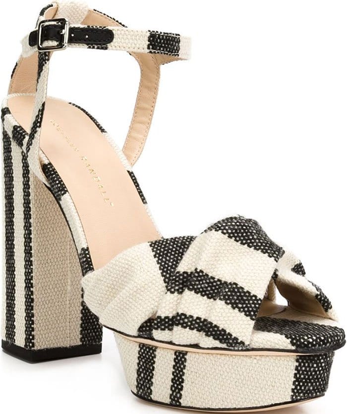 Black and Off-White Loeffler Randall "Arbella" Sandals