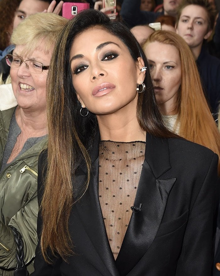 Nicole Scherzinger wears her hair down at the "X Factor" Manchester auditions