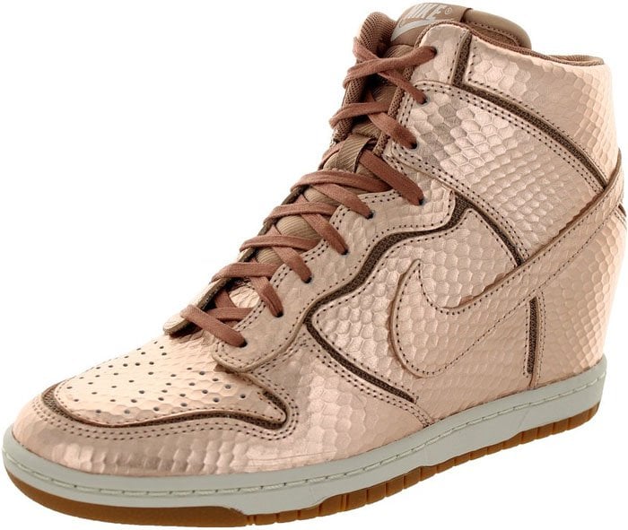 Bronze Metallic Nike "Dunk Sky Hi" Sneakers