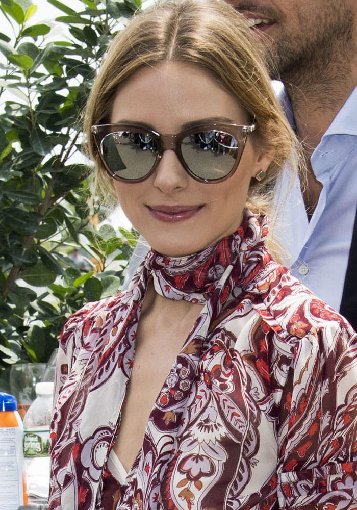 Olivia Palermo sweeps her hair back for the 9th annual Veuve Clicquot Polo Match