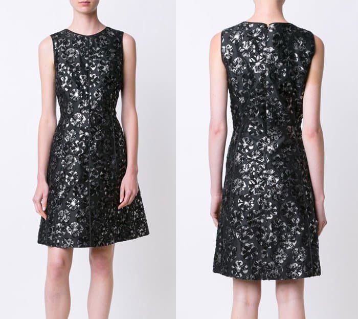 Oscar de la Renta Floral Jacquard Dress