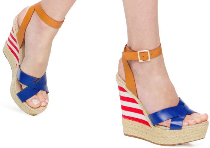 Patriotic 'Frances' Rope Platform Wedges