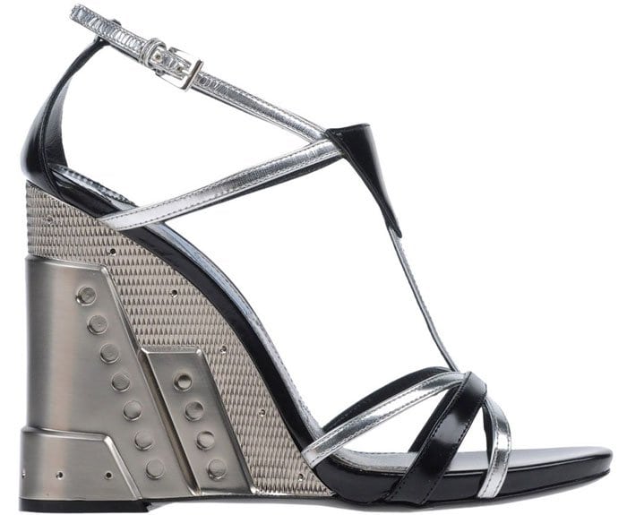 Prada Perforated Sandals Silver Sandals