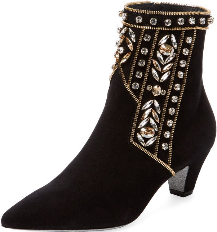 Black René Caovilla Beaded Boots