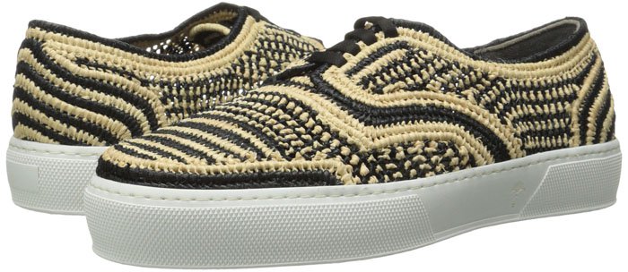 Robert Clergerie Teba Raffia Fashion Sneakers Black