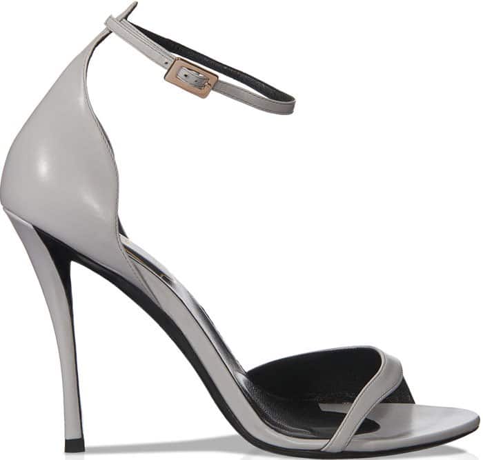 Gray Leather Roger Vivier "Sin" Leather Sandals