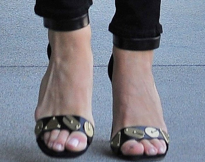 Rosie Huntington-Whiteley's feet in embellished Céline sandals