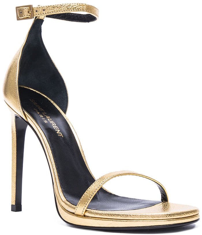 Gold Saint Laurent "Jane" Metallic Sandals