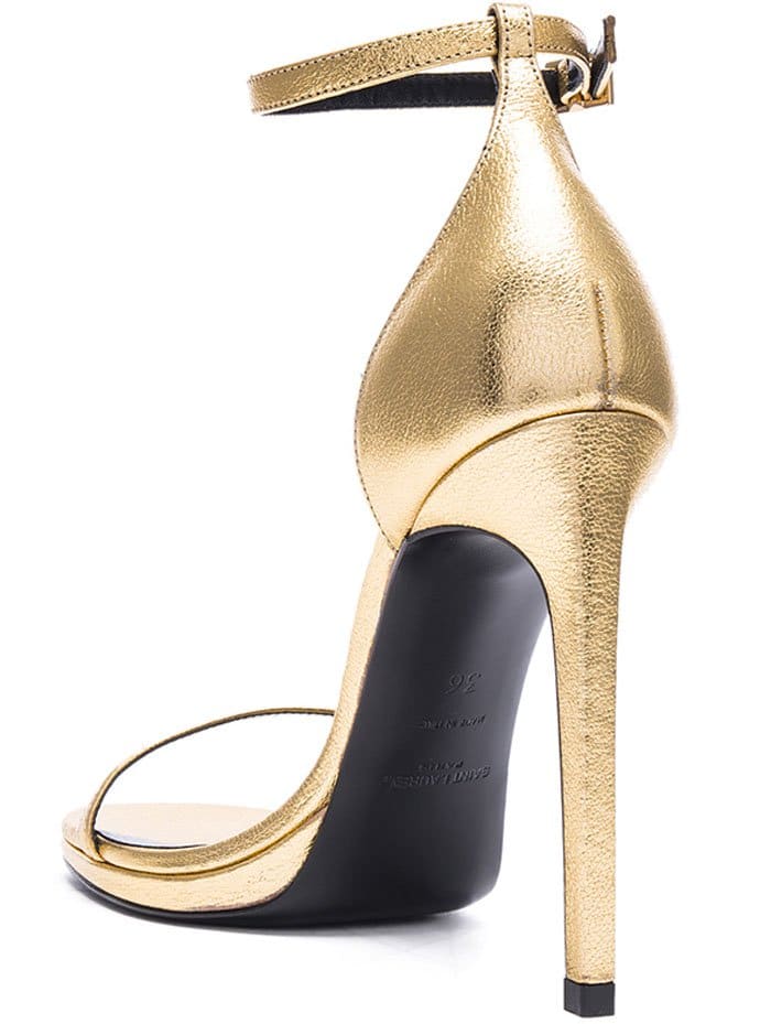 Gold Saint Laurent "Jane" Metallic Sandals