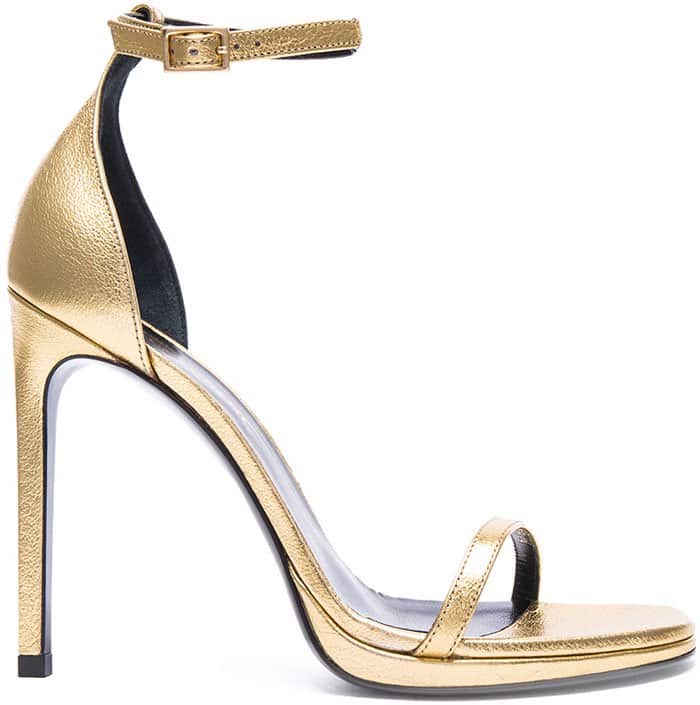 Gold Saint Laurent "Jane" Metallic Sandals