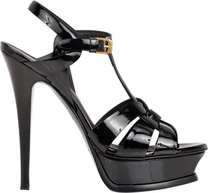 Saint Laurent Tribute Platform Sandals Black