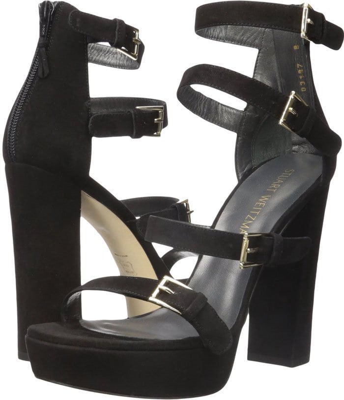 Stuart Weitzman Fourbucks Black Sandals