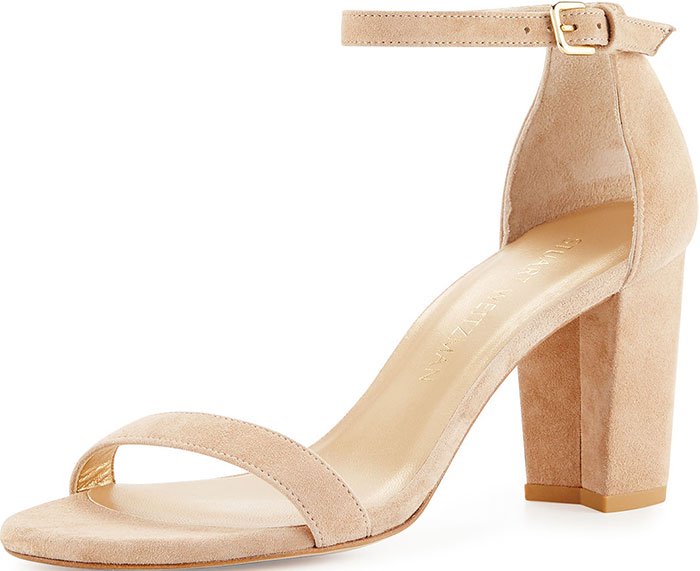 Beach Nude Stuart Weitzman "Nearlynude" Suede Sandals