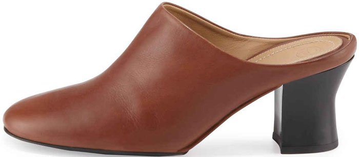 Brown The Row "Adela" Leather Mules