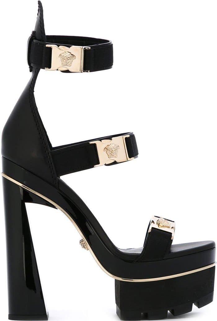 Versace Medusa Tri-Strap Platform Sandals