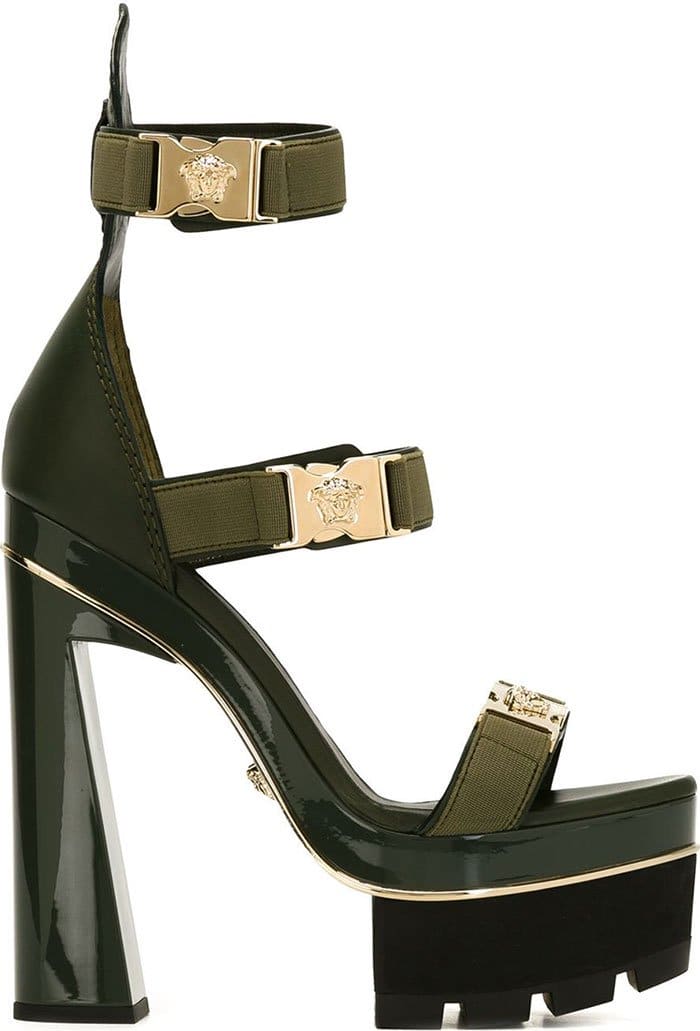 Versace Medusa Tri-Strap Platform Sandals