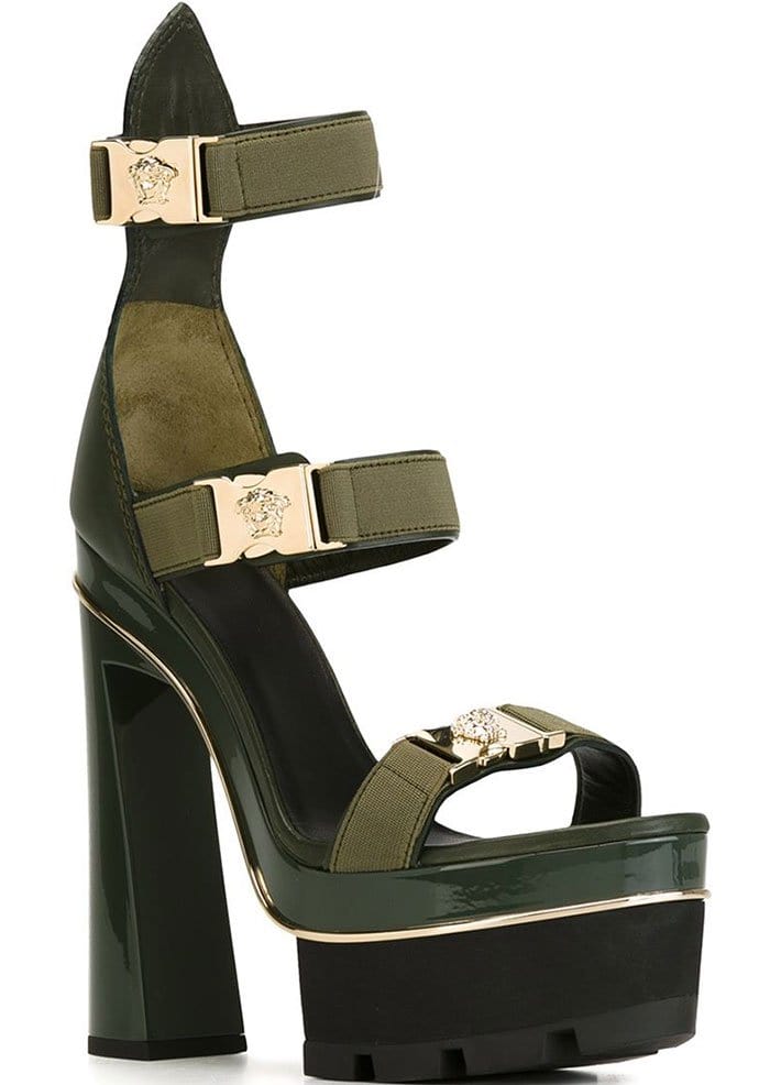 Versace Medusa Tri-Strap Platform Sandals