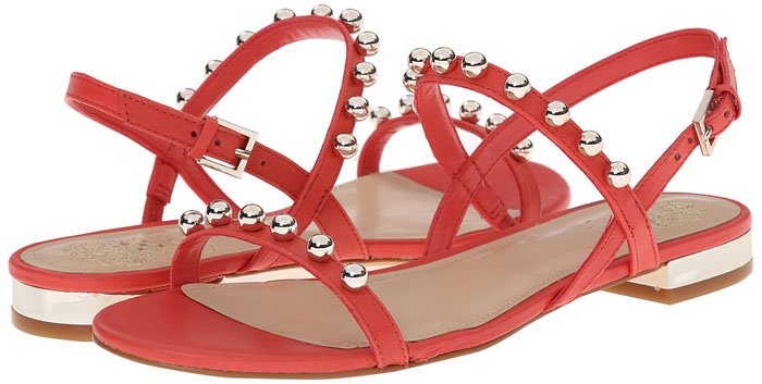 Vince Camuto Hopper Orange Round Stud Embellished Flat Sandal