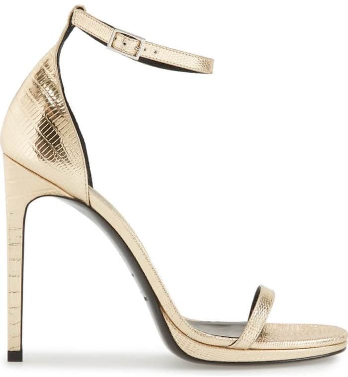 Saint Laurent "Jane" leather sandals in gold