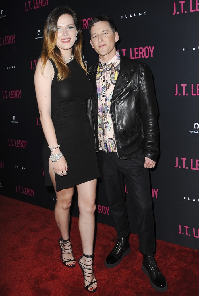 Bella Thorne and Justin Kelly at the premiere of JT LeRoy