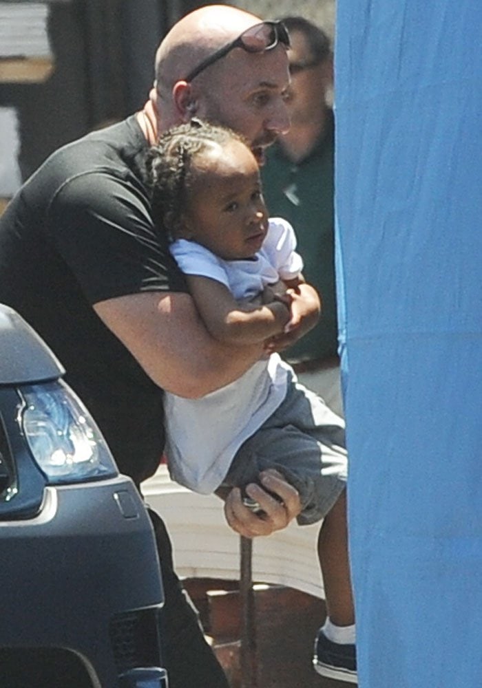 King Cairo, Blac Chyna's son with Tyga, was carried into the studio