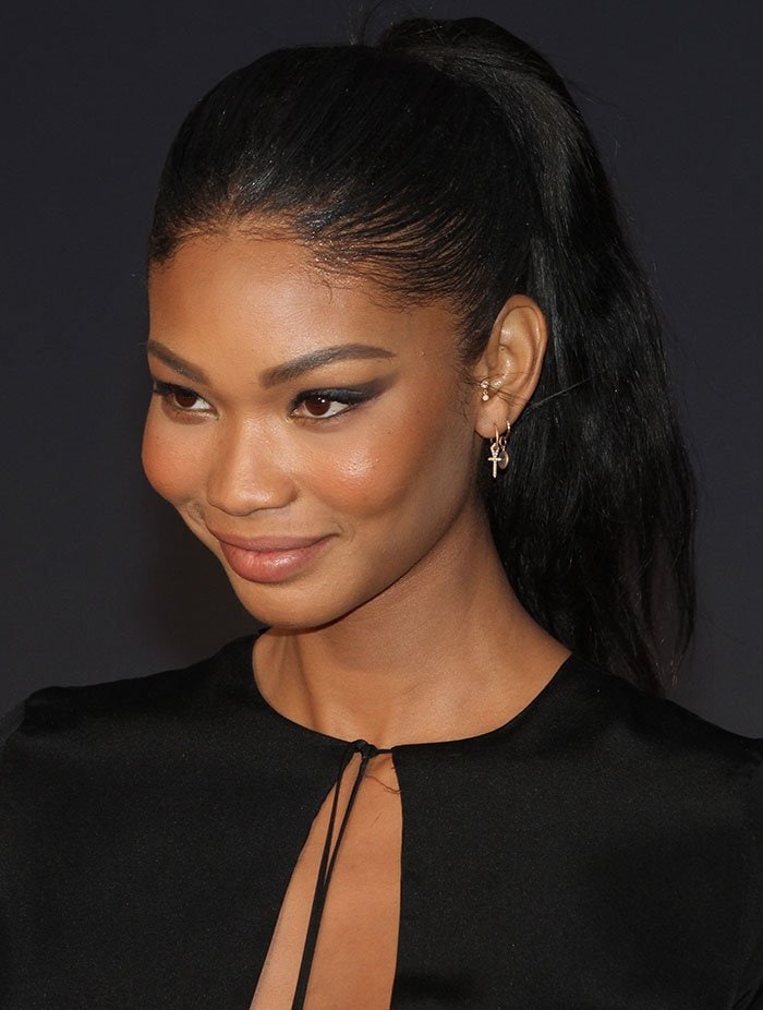 Chanel Iman slicks her dark hair back at the VH1 Hip Hop Honors: "All Hail The Queens" event