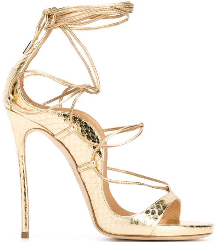 DSquared2 Riri Gold Leather Sandals