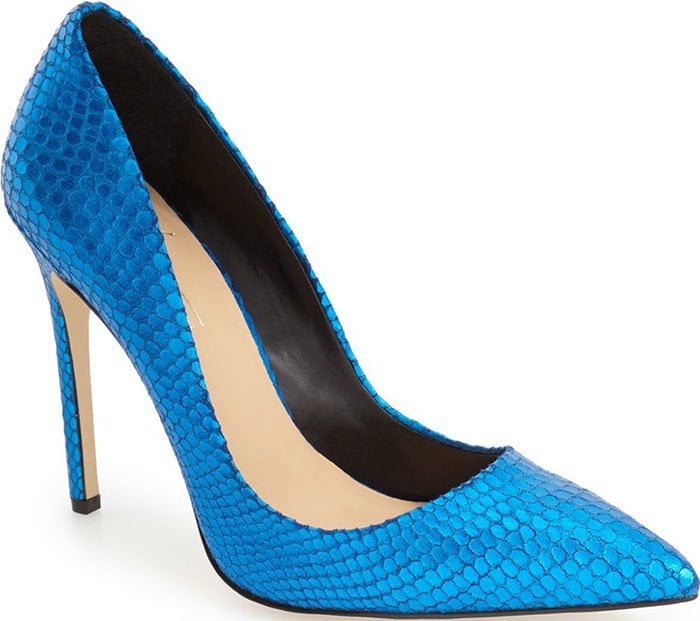 Daya by Zendaya "Atmore" Pumps Black Snake Embossed Pumps Blue