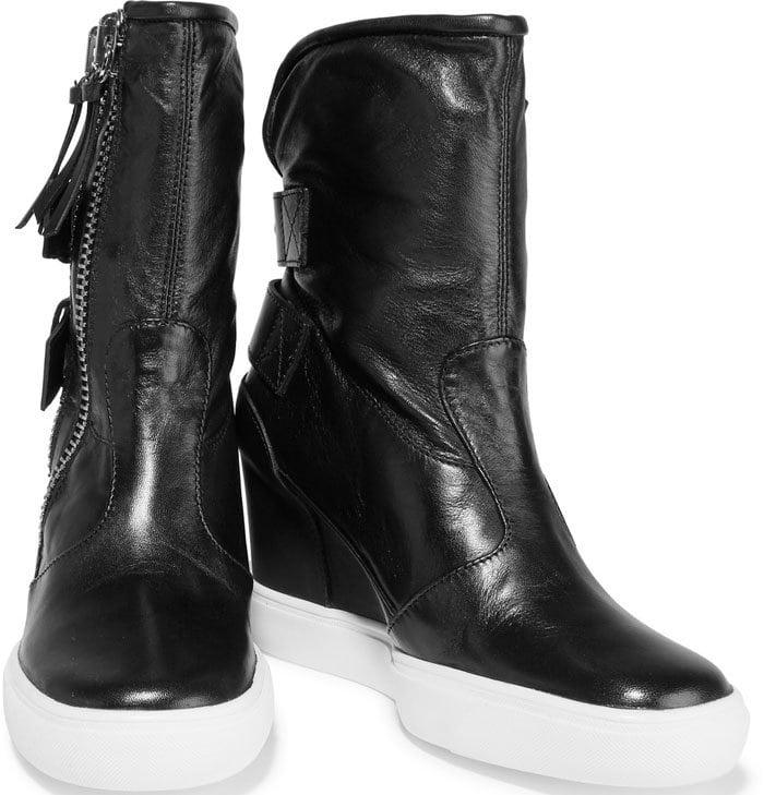 Giuseppe Zanotti Polished-Leather Wedge Sneakers