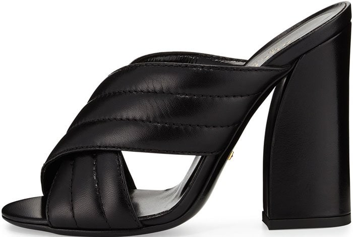 Webby Leather 110mm Slide Sandal Black