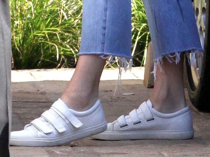 Kendall Jenner wears Velcro-strapped Kenneth Cole sneakers