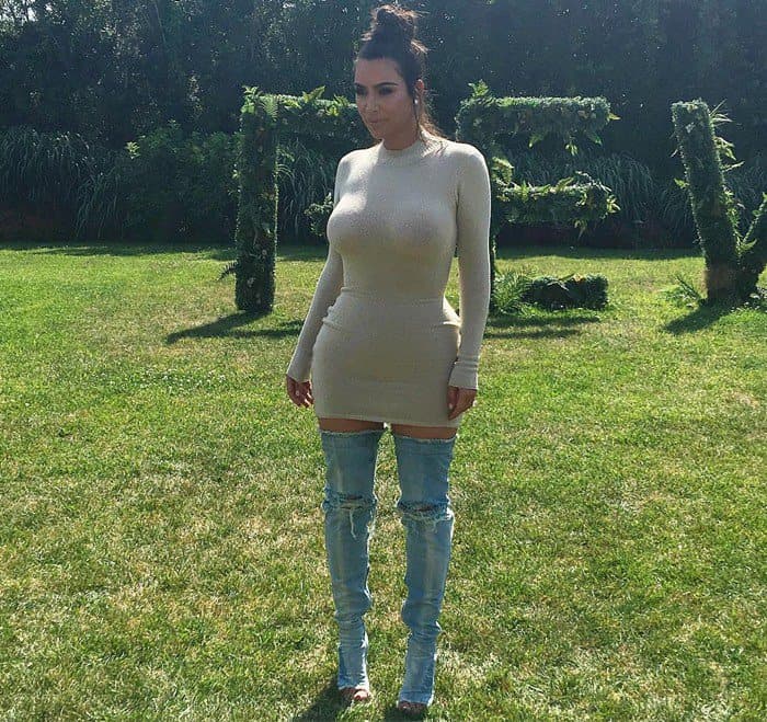 Kim Kardashian hosting REVOLVE Clothing's Hamptons Party in Watermill, New York, on July 16, 2016