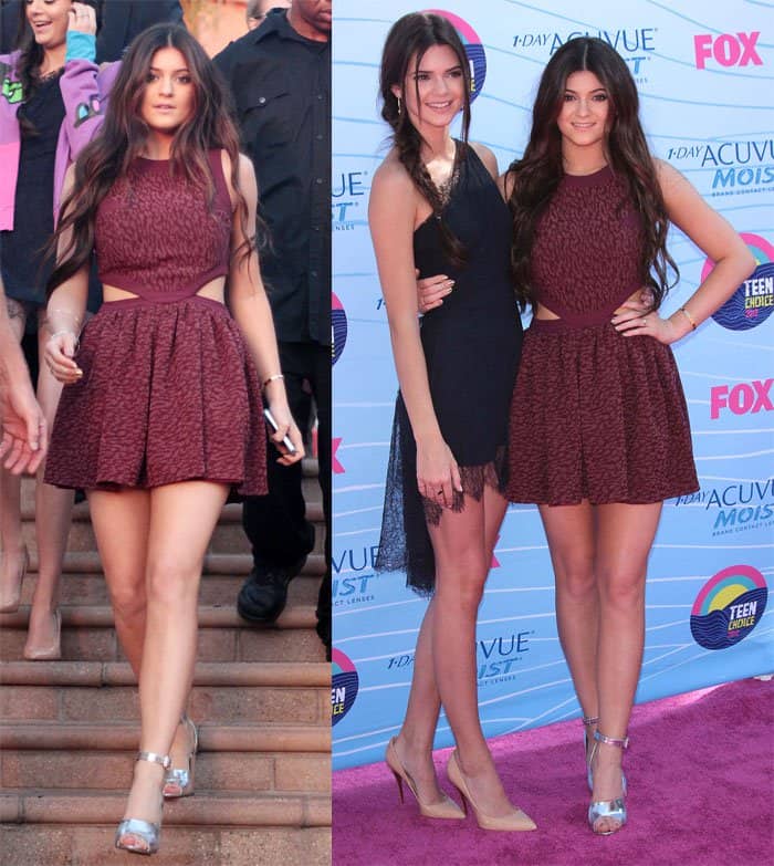 Kendall and Kylie Jenner at the 2012 Teen Choice Awards held at the Gibson Ampitheatre in California on July 22, 2012
