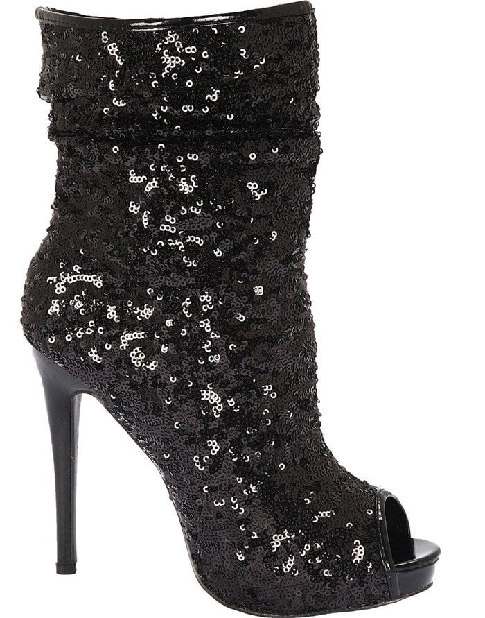 Lauren Lorraine 'Erin' Sequin Peep Toe Bootie