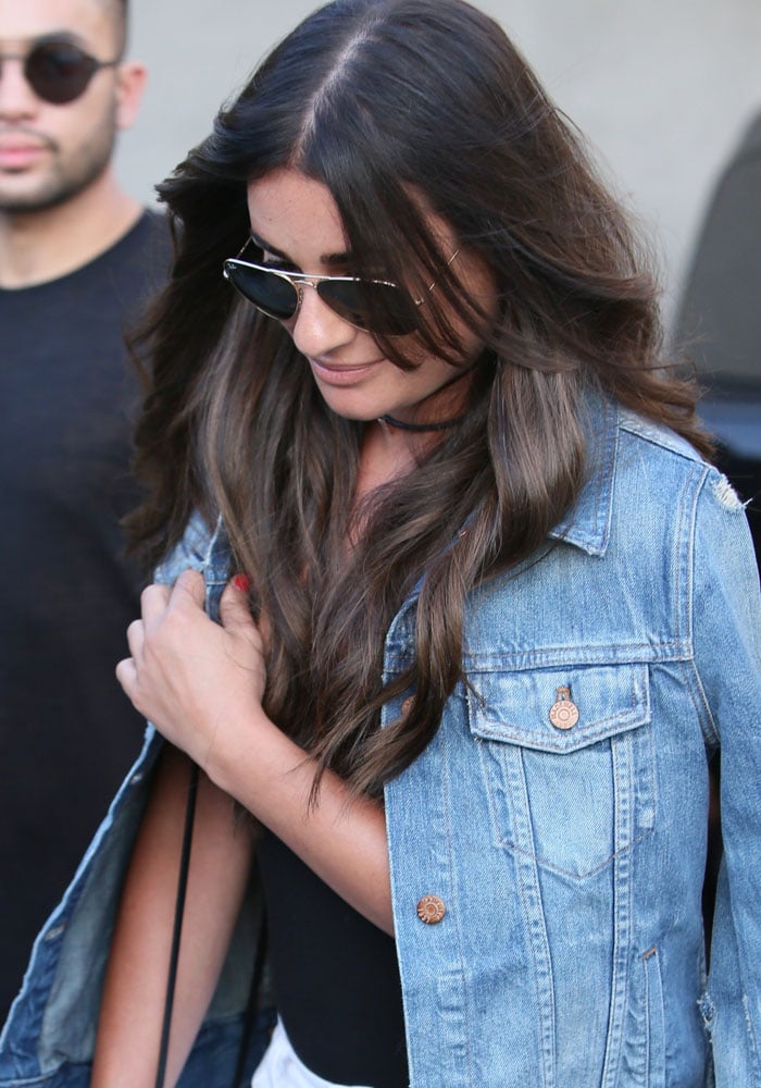 Lea Michele shows off her fresh hair as she leaves 901 Salon