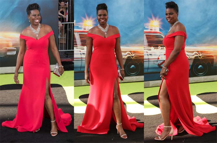 Leslie Jones in a Christian Siriano gown for the "Ghostbusters" premiere