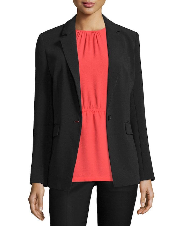 MICHAEL Michael Kors Clean One-Button Crepe Blazer