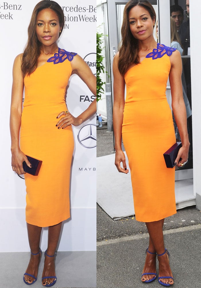 Naomie Harris wears a Victoria Beckham dress to Berlin Fashion Week