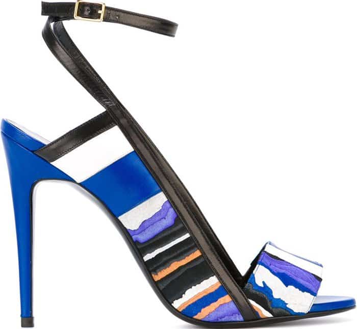 These heels have a striking, vibrant pattern and a sleek, skinny heel that accentuates their beautiful shape