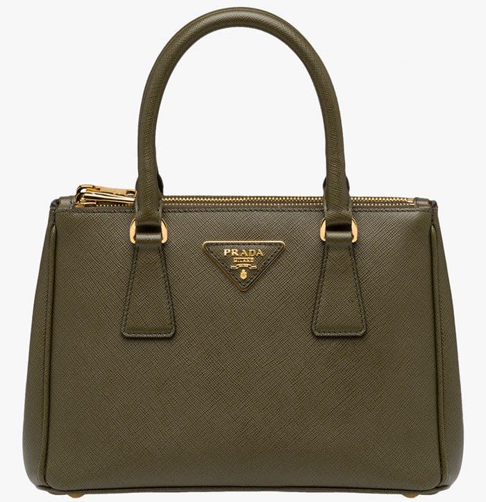 Prada Saffiano Mini Galleria Crossbody Bag Green