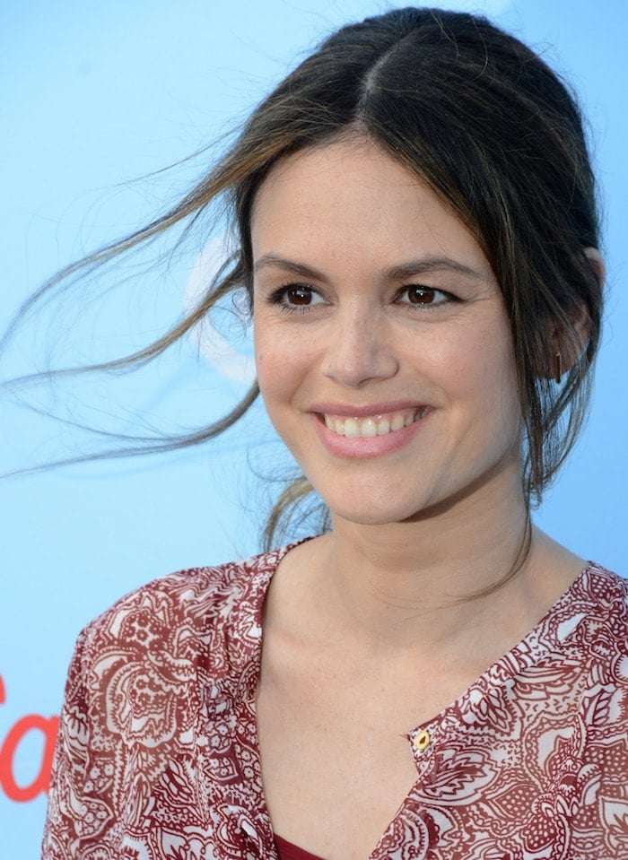 Rachel Bilson clips her windswept hair back at Target's Cat & Jack Brand Launch