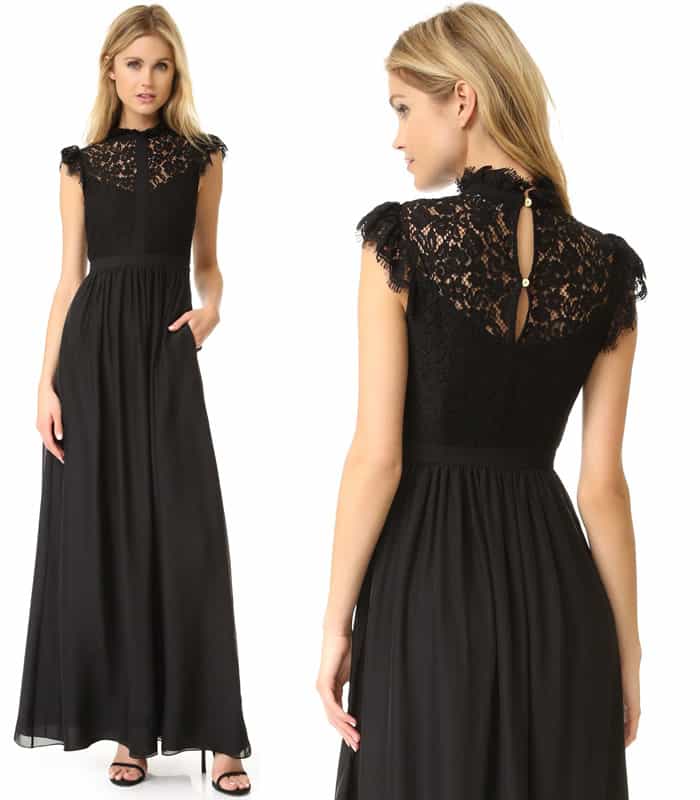 Rachel Zoe Lace Paneled Gown