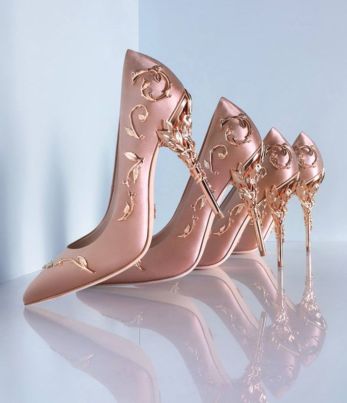 ralph and russo rose gold heels