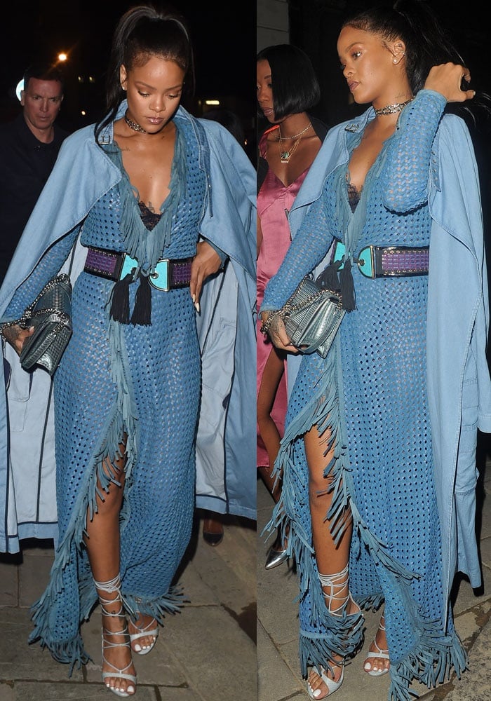 Balmain army: Rihanna parties in a three-piece Balmain outfit