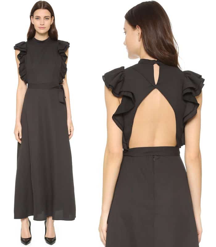 Shakuhachi Open Back Ruffle Dress