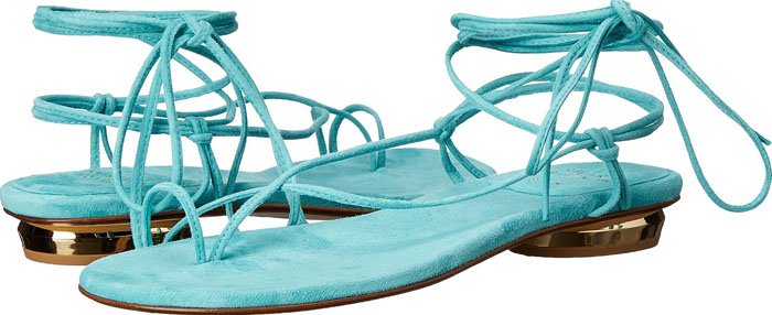 Stuart Weitzman Nieta Aqua Flat Sandal